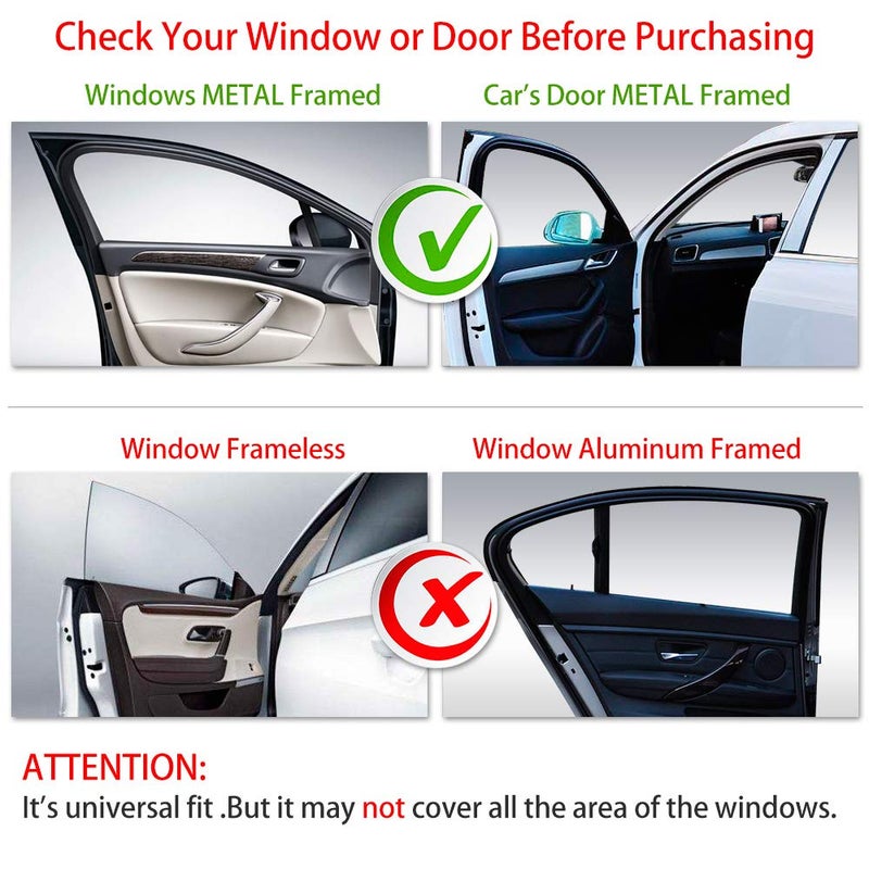 Aokway Side Window Sunshade Sun Shade for Car Window Double Thickness Auto Windshield Sunshades Curtain Universal Fit for Driver for Baby UV Protection (Blue, Front+Rear Side 4Pcs) - Image 5